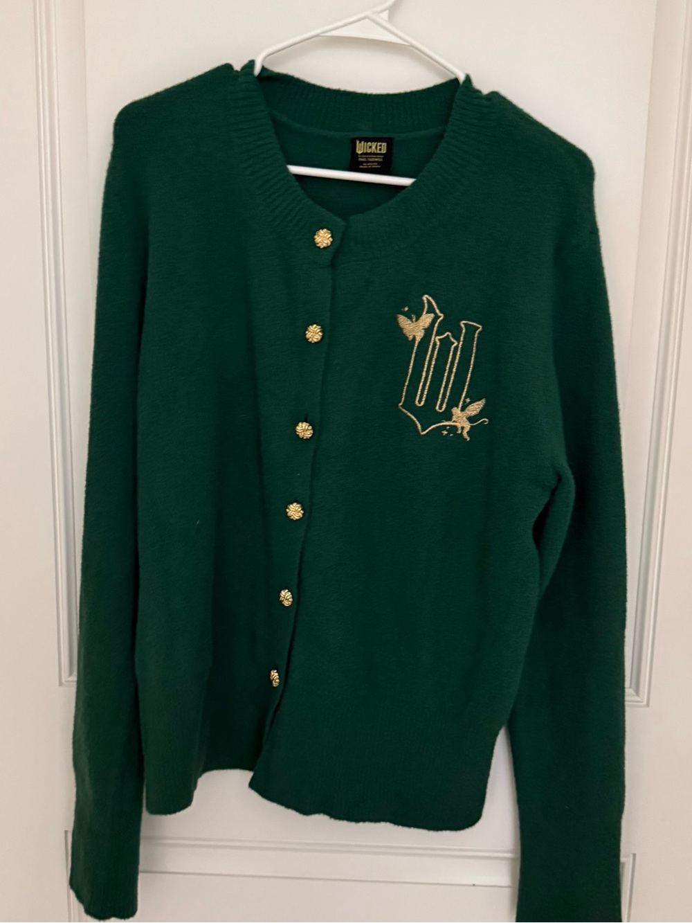 Wicked Paul Tazewell Cardigan Women's Size XL Elphaba Green with Gold Buttons
